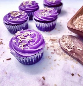 Mini Ube stuffed cupcakes